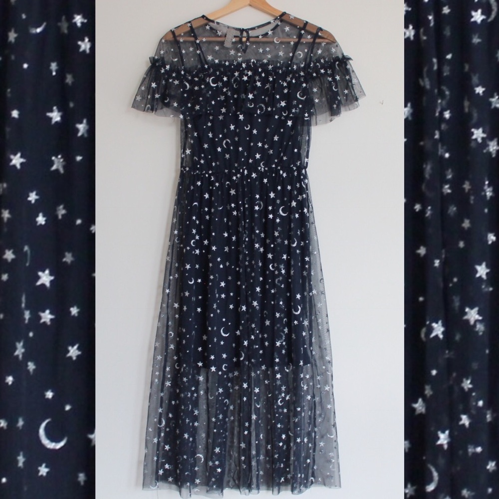 H&M mesh moon & stars dress